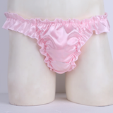 Men's Shiny Ruffled Soft Lingerie Panties / Sissy Bikini Briefs Underwear - EVE's SECRETS