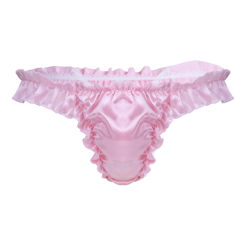 Men's Shiny Ruffled Soft Lingerie Panties / Sissy Bikini Briefs Underwear - EVE's SECRETS