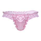 Men's Shiny Ruffled Soft Lingerie Panties / Sissy Bikini Briefs Underwear - EVE's SECRETS