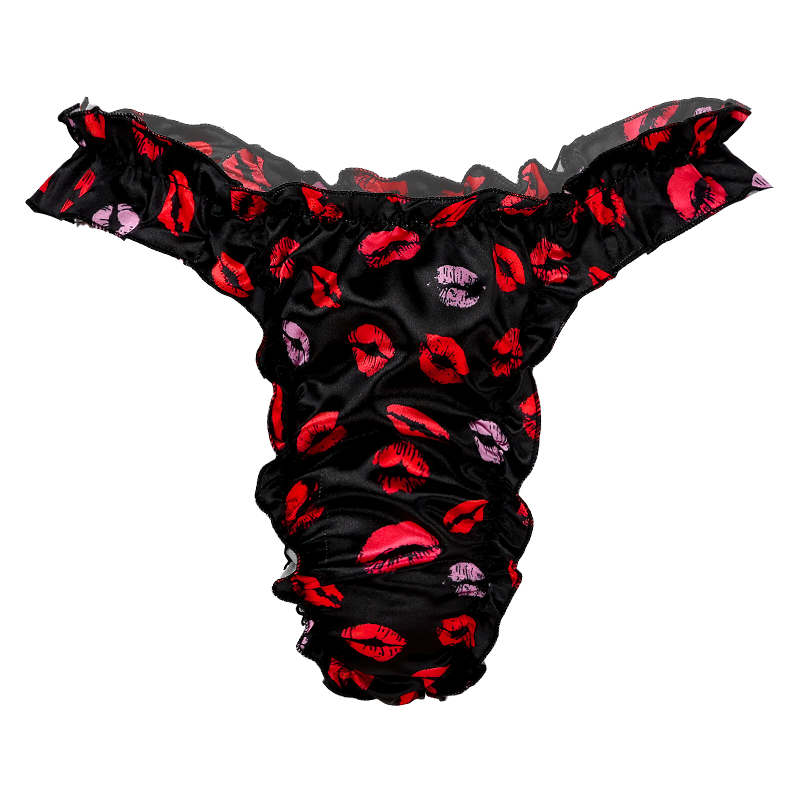 Men's Shiny Ruffled Soft Lingerie Panties / Sissy Bikini Briefs Underwear - EVE's SECRETS