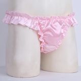 Men's Shiny Ruffled Soft Lingerie Panties / Sissy Bikini Briefs Underwear - EVE's SECRETS