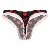 Men's Shiny Satin Ruffle Lace Panties / Male High Cut Sissy Underwear Lingerie - EVE's SECRETS