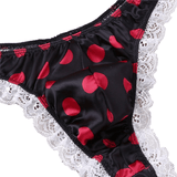 Men's Shiny Satin Ruffle Lace Panties / Male High Cut Sissy Underwear Lingerie - EVE's SECRETS