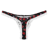 Men's Shiny Satin Ruffle Lace Panties / Male High Cut Sissy Underwear Lingerie - EVE's SECRETS