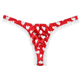 Men's Shiny Satin Ruffle Lace Panties / Male High Cut Sissy Underwear Lingerie - EVE's SECRETS
