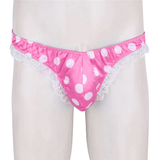 Men's Shiny Satin Ruffle Lace Panties / Male High Cut Sissy Underwear Lingerie - EVE's SECRETS