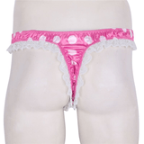 Men's Shiny Satin Ruffle Lace Panties / Male High Cut Sissy Underwear Lingerie - EVE's SECRETS