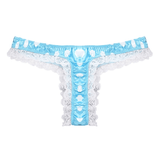 Men's Shiny Satin Ruffle Lace Panties / Male High Cut Sissy Underwear Lingerie - EVE's SECRETS