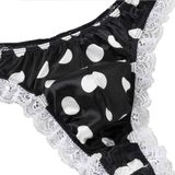 Men's Shiny Satin Ruffle Lace Panties / Male High Cut Sissy Underwear Lingerie - EVE's SECRETS