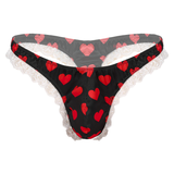 Men's Shiny Satin Ruffle Lace Panties / G-String High Cut Male Sissy Underwear Lingerie - EVE's SECRETS