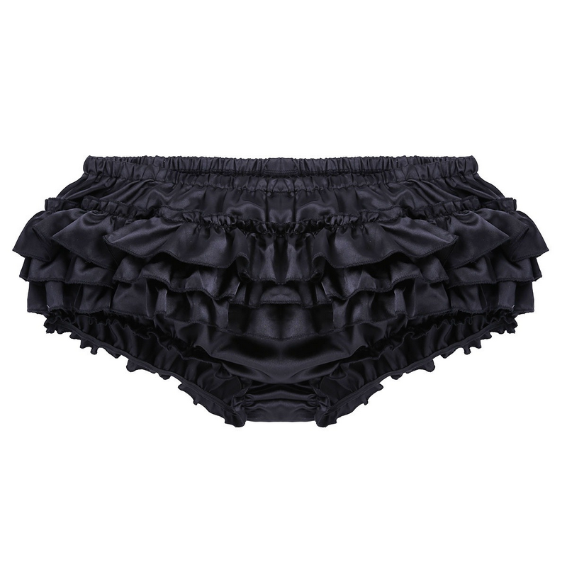 Men's Sissy Skirted Panties / Shiny Satin Ruffled Briefs / Sexy Underwear for Men - EVE's SECRETS