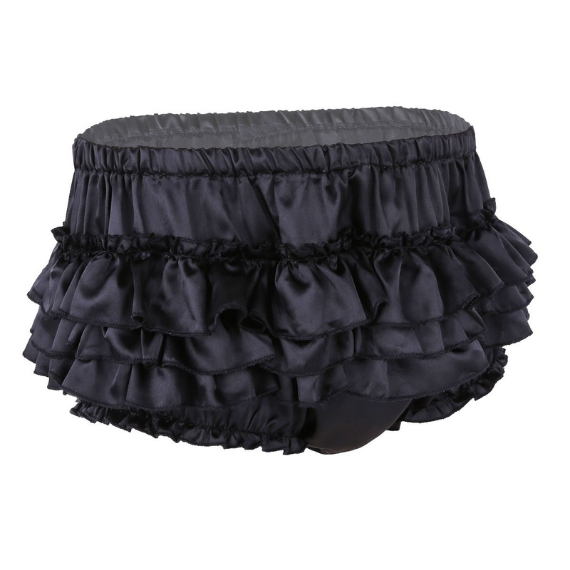 Men's Sissy Skirted Panties / Shiny Satin Ruffled Briefs / Sexy Underwear for Men - EVE's SECRETS