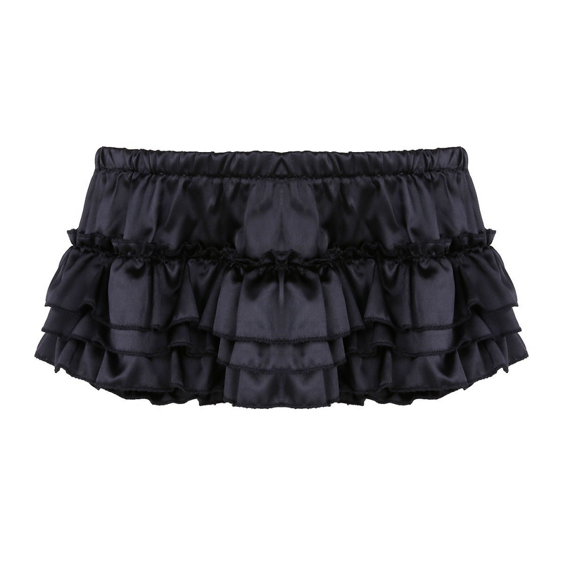 Men's Sissy Skirted Panties / Shiny Satin Ruffled Briefs / Sexy Underwear for Men - EVE's SECRETS
