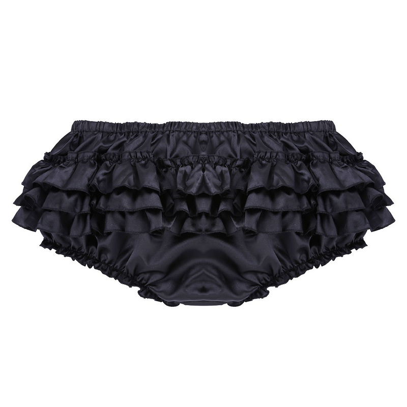Men's Sissy Skirted Panties / Shiny Satin Ruffled Briefs / Sexy Underwear for Men - EVE's SECRETS