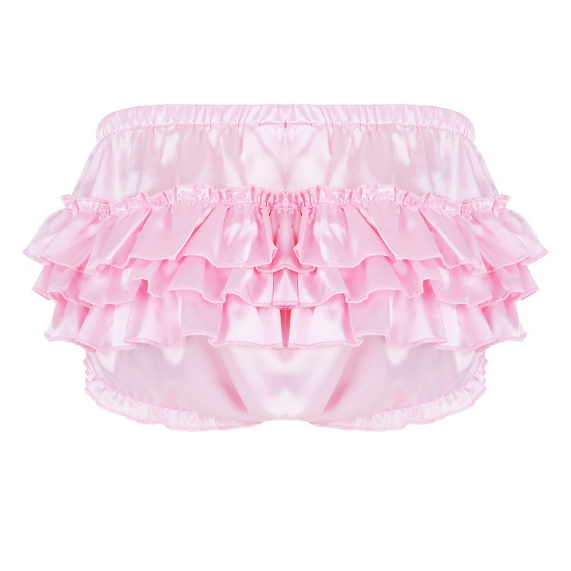 Men's Sissy Skirted Panties / Shiny Satin Ruffled Briefs / Sexy Underwear for Men - EVE's SECRETS