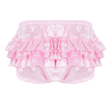 Men's Sissy Skirted Panties / Shiny Satin Ruffled Briefs / Sexy Underwear for Men - EVE's SECRETS