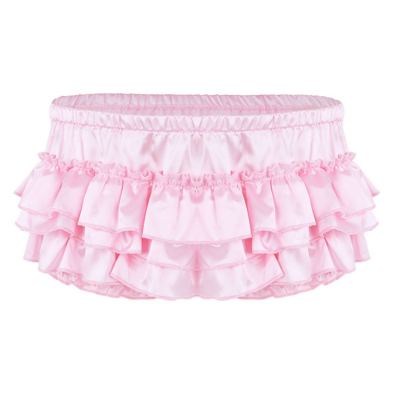 Men's Sissy Skirted Panties / Shiny Satin Ruffled Briefs / Sexy Underwear for Men - EVE's SECRETS
