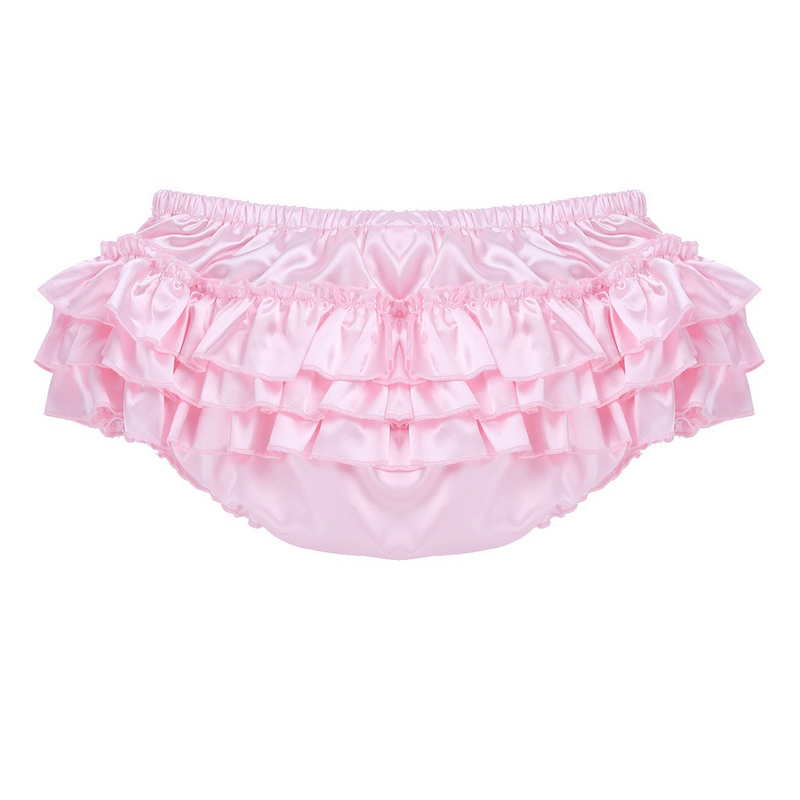Men's Sissy Skirted Panties / Shiny Satin Ruffled Briefs / Sexy Underwear for Men - EVE's SECRETS