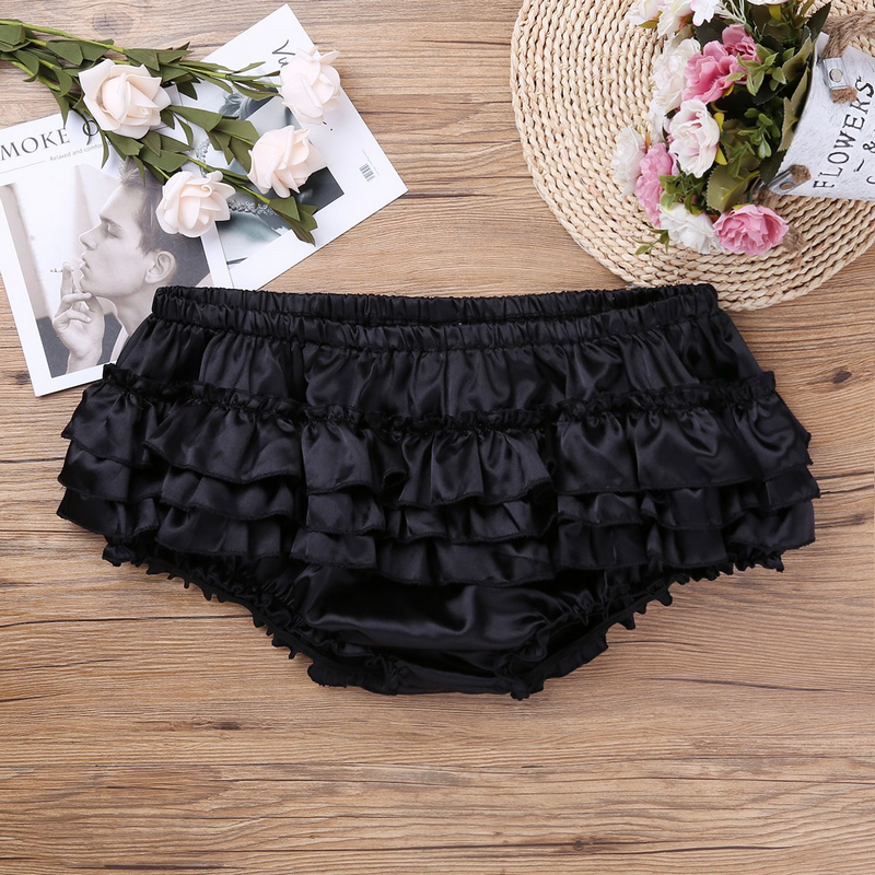 Men's Sissy Skirted Panties / Shiny Satin Ruffled Briefs / Sexy Underwear for Men - EVE's SECRETS