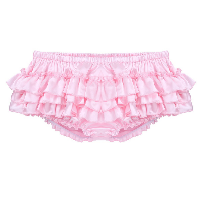 Men's Sissy Skirted Panties / Shiny Satin Ruffled Briefs / Sexy Underwear for Men - EVE's SECRETS