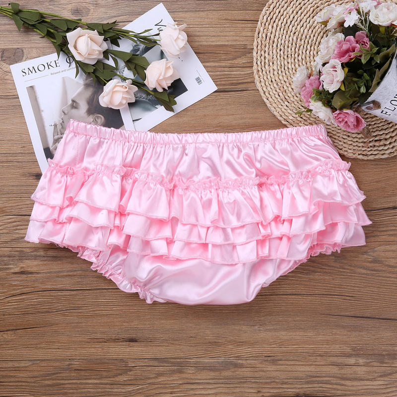 Men's Sissy Skirted Panties / Shiny Satin Ruffled Briefs / Sexy Underwear for Men - EVE's SECRETS