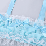Men's Sissy Sleeveless Crop Top and Skirted Panties / Male Lace Trimming Lingerie - EVE's SECRETS