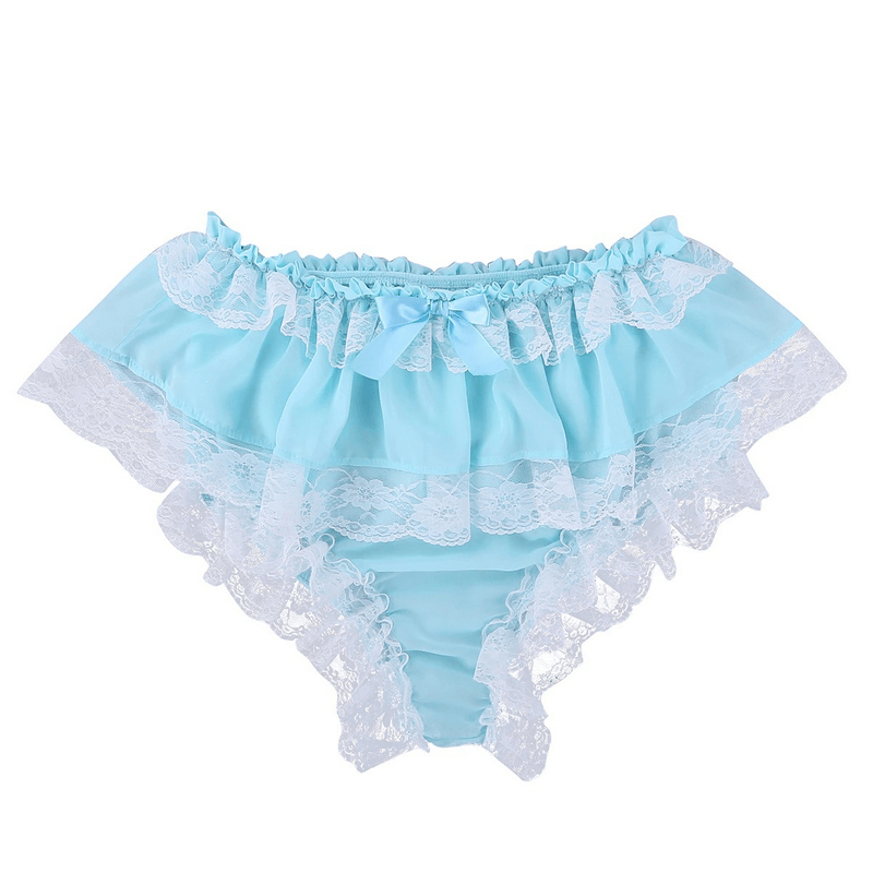 Men's Sissy Sleeveless Crop Top and Skirted Panties / Male Lace Trimming Lingerie - EVE's SECRETS