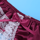 Men's Sissy Soft Satin Panties Lingerie / Sexy Floral Low-Rise Panties with Bowknots - EVE's SECRETS