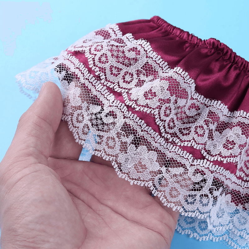 Men's Sissy Soft Satin Panties Lingerie / Sexy Floral Low-Rise Panties with Bowknots - EVE's SECRETS