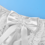 Men's Sissy Soft Satin Panties Lingerie / Sexy Floral Low-Rise Panties with Bowknots - EVE's SECRETS
