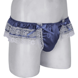 Men's Sissy Soft Satin Panties Lingerie / Sexy Floral Low-Rise Panties with Bowknots - EVE's SECRETS