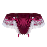 Men's Sissy Soft Satin Panties Lingerie / Sexy Floral Panties with Low-Rise Bowknot - EVE's SECRETS