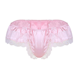Men's Sissy Soft Satin Panties Lingerie / Sexy Floral Panties with Low-Rise Bowknot - EVE's SECRETS