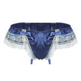 Men's Sissy Soft Satin Panties Lingerie / Sexy Floral Panties with Low-Rise Bowknot - EVE's SECRETS