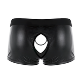 Men's Soft Faux Leather Panties Lingerie / Cut Out Open Penis Shorts / Sexy Male Underwear - EVE's SECRETS