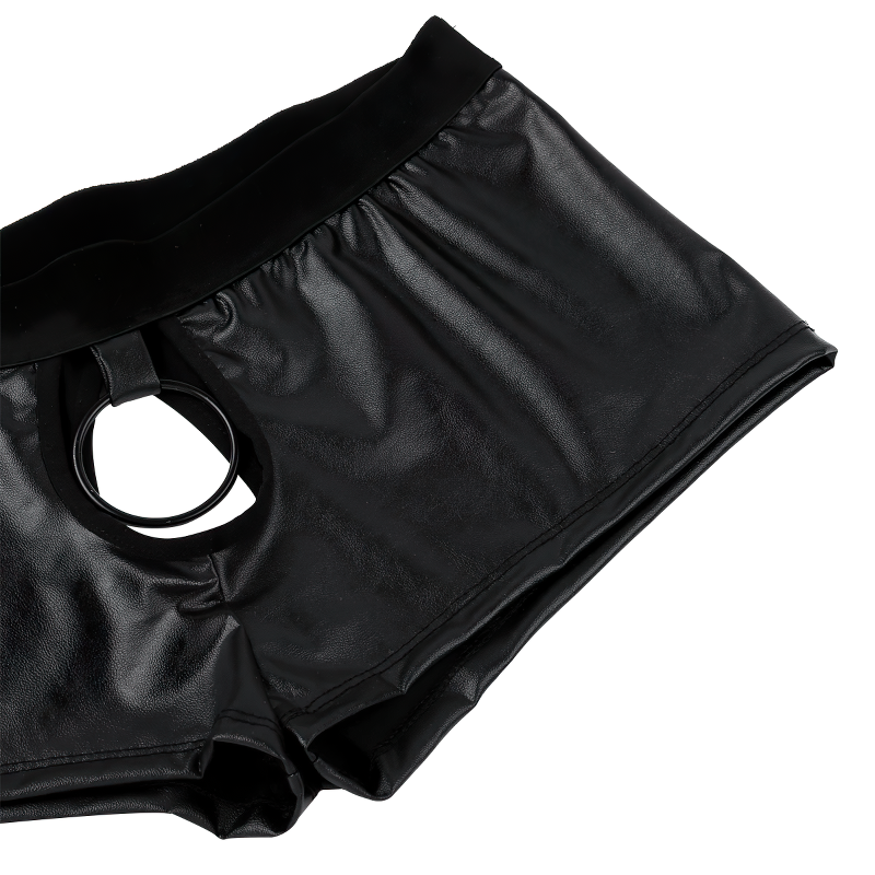 Men's Soft Faux Leather Panties Lingerie / Cut Out Open Penis Shorts / Sexy Male Underwear - EVE's SECRETS