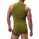 Men's Solid Color One-Piece Casual Athletic Swimsuit / Skinny Wrestling Bodysuit Sports Wear - EVE's SECRETS