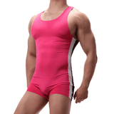Men's Solid Color One-Piece Casual Athletic Swimsuit / Skinny Wrestling Bodysuit Sports Wear - EVE's SECRETS