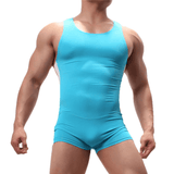 Men's Solid Color One-Piece Casual Athletic Swimsuit / Skinny Wrestling Bodysuit Sports Wear - EVE's SECRETS