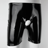 Men's Special Boxer Gay Shorts / Patent Leather Open Penis Hole Short Panties - EVE's SECRETS