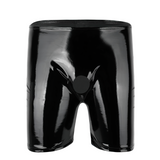 Boxer spécial pour hommes / sous-vêtements à trou de pénis ouvert en cuir verni