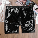Men's Special Boxer Gay Shorts / Patent Leather Open Penis Hole Short Panties - EVE's SECRETS