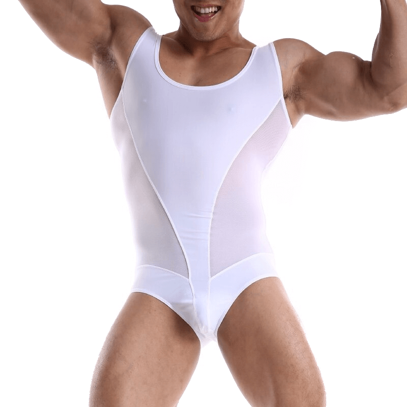 Men's Sexy Sport Bodysuit / Sleeveless Bulge Pouch Patchwork Underwear - EVE's SECRETS