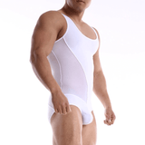 Men's Sexy Sport Bodysuit / Sleeveless Bulge Pouch Patchwork Underwear - EVE's SECRETS