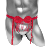 Men's Underwear with Flowers / Sexy Open Crotch Male Panties / Erotic Straps Briefs - EVE's SECRETS