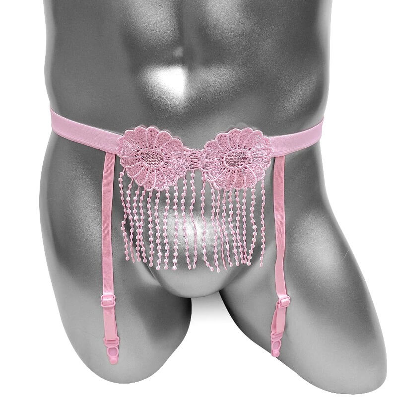 Men's Underwear with Flowers / Sexy Open Crotch Male Panties / Erotic Straps Briefs - EVE's SECRETS