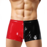 Men's Wet Look Double-Color Boxer Briefs / Male Sexy Underwear with Front Zipper - EVE's SECRETS