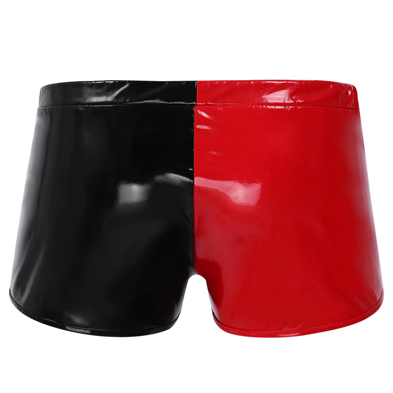 Men's Wet Look Double-Color Boxer Briefs / Male Sexy Underwear with Front Zipper - EVE's SECRETS