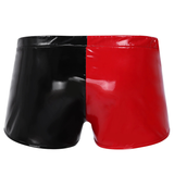 Men's Wet Look Double-Color Boxer Briefs / Male Sexy Underwear with Front Zipper - EVE's SECRETS