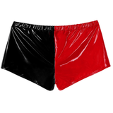 Men's Wet Look Double-Color Boxer Briefs / Male Sexy Underwear with Front Zipper - EVE's SECRETS